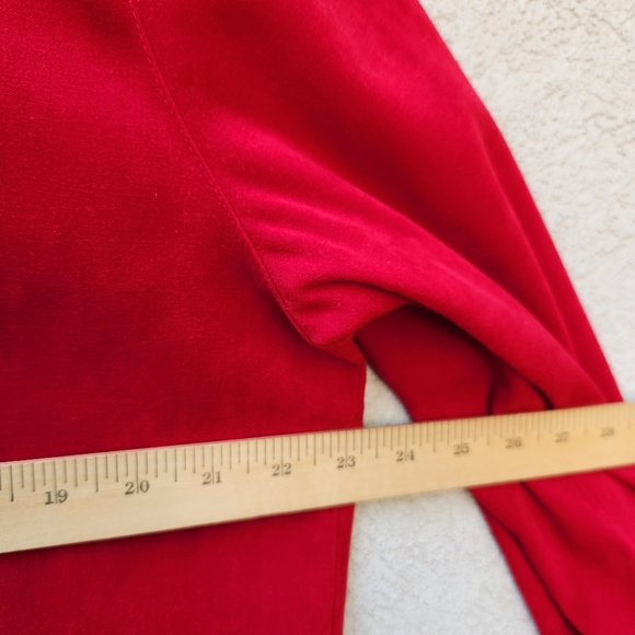 TALBOTS Women's Blouse Extra Large Red Long Sleeve Stretch Lined Top - Picture 8 of 10